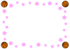 バスケットボールと桜のフレーム１－3　卒団・入団・卒部・入部