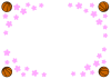 バスケットボールと桜のフレーム２－１　卒団・入団・卒部・入部