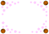 バスケットボールと桜のフレーム２－２　卒団・入団・卒部・入部