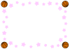 バスケットボールと桜のフレーム１－２　卒団・入団・卒部・入部