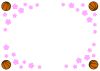 バスケットボールと桜のフレーム２－３　卒団・入団・卒部・入部