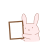 掲げるうさぎちゃん