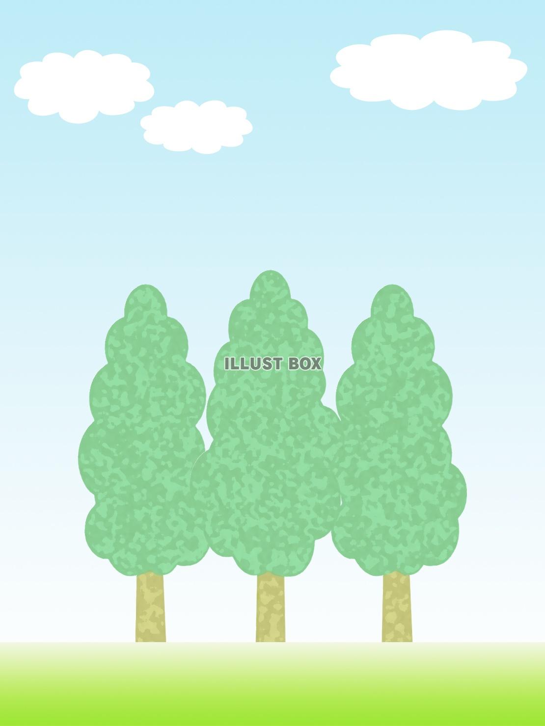 無料イラスト 風景壁紙シンプルな樹木の背景素材イラスト
