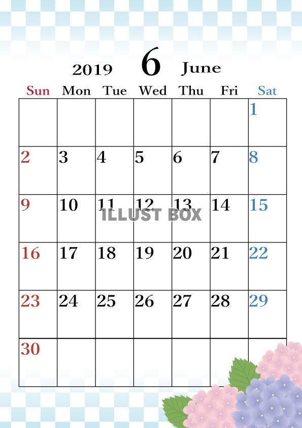 無料イラスト 19年 季節の花カレンダー6月