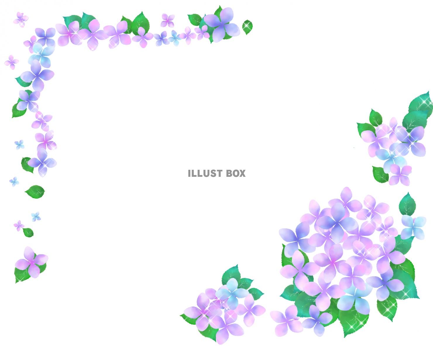 無料イラスト 紫陽花のフレーム