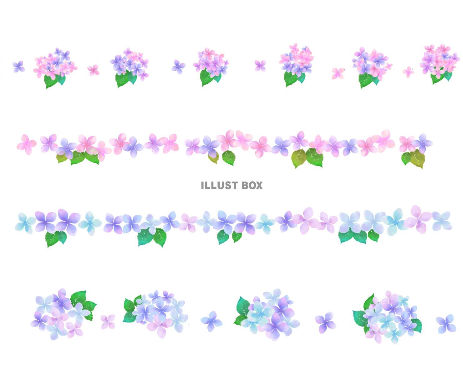 無料イラスト 紫陽花のライン