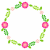 ピンクの花のボタニカルフレーム