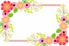 ピンクの花のボタニカルカード