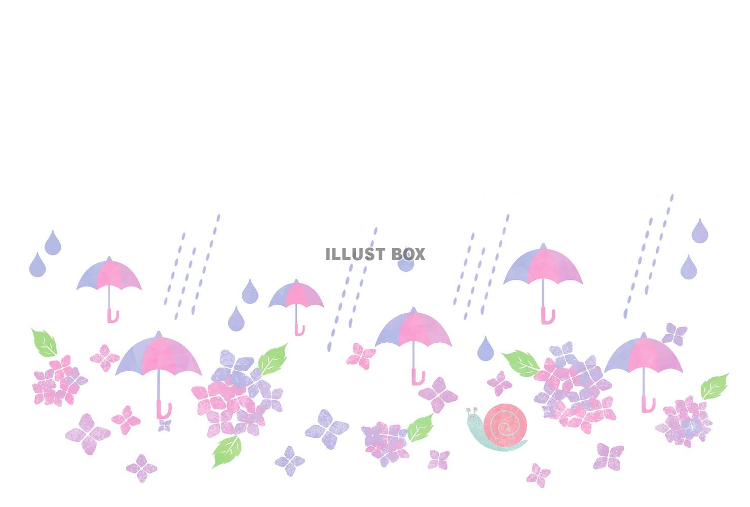 紫陽花と雨傘 02