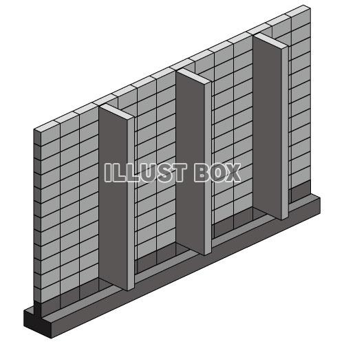 ブロック塀(控え壁基礎あり)