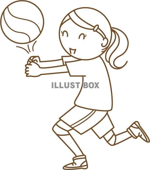 無料イラスト バレーボールをする女性 レシーブ