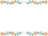 花模様フレームシンプル飾り枠素材イラスト。透過PNG