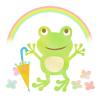 虹がでたカエル　透過PNG