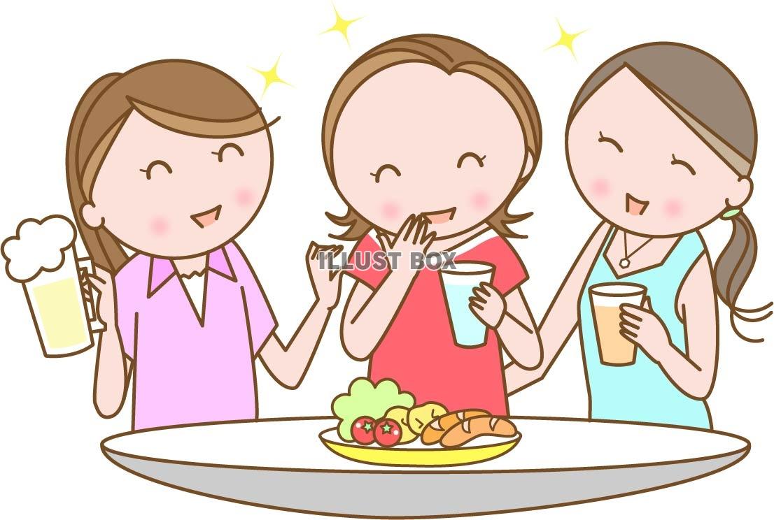 無料イラスト 女子会 同窓会