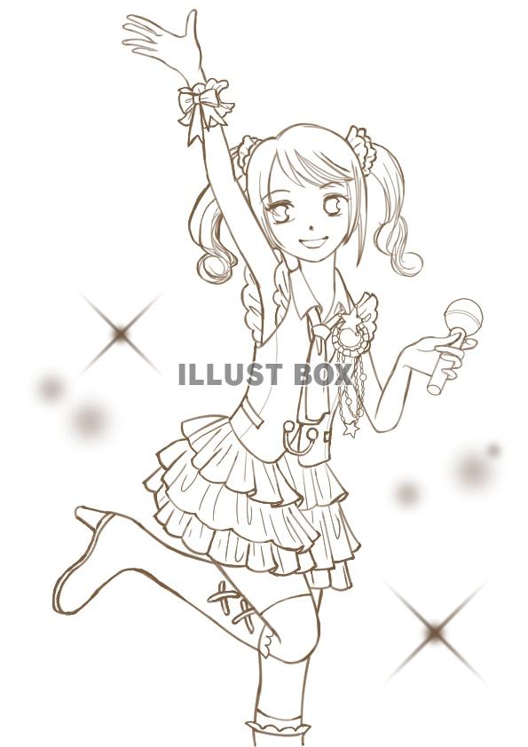 無料イラスト アイドルぬりえ