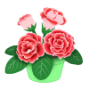 美しい花　グロキシニア（赤）　透過PNG
