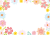 透過・かわいらしいお花のフレーム