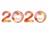 2020年ロゴ　子年の年賀状素材