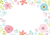 透過・手書きのお花のフレーム