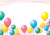 風船おしゃれフレーム枠背景ピンクシンプル飾り装飾壁紙バルーンライン,波,カラフル