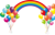 風船虹飾り枠おしゃれフレーム枠アイコン装飾見出し背景アドバルーンかわいいシンプル
