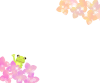 あじさいカエルフレームpng①　透過png