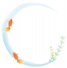 金魚サークルフレーム01(和金・琉金・水草)