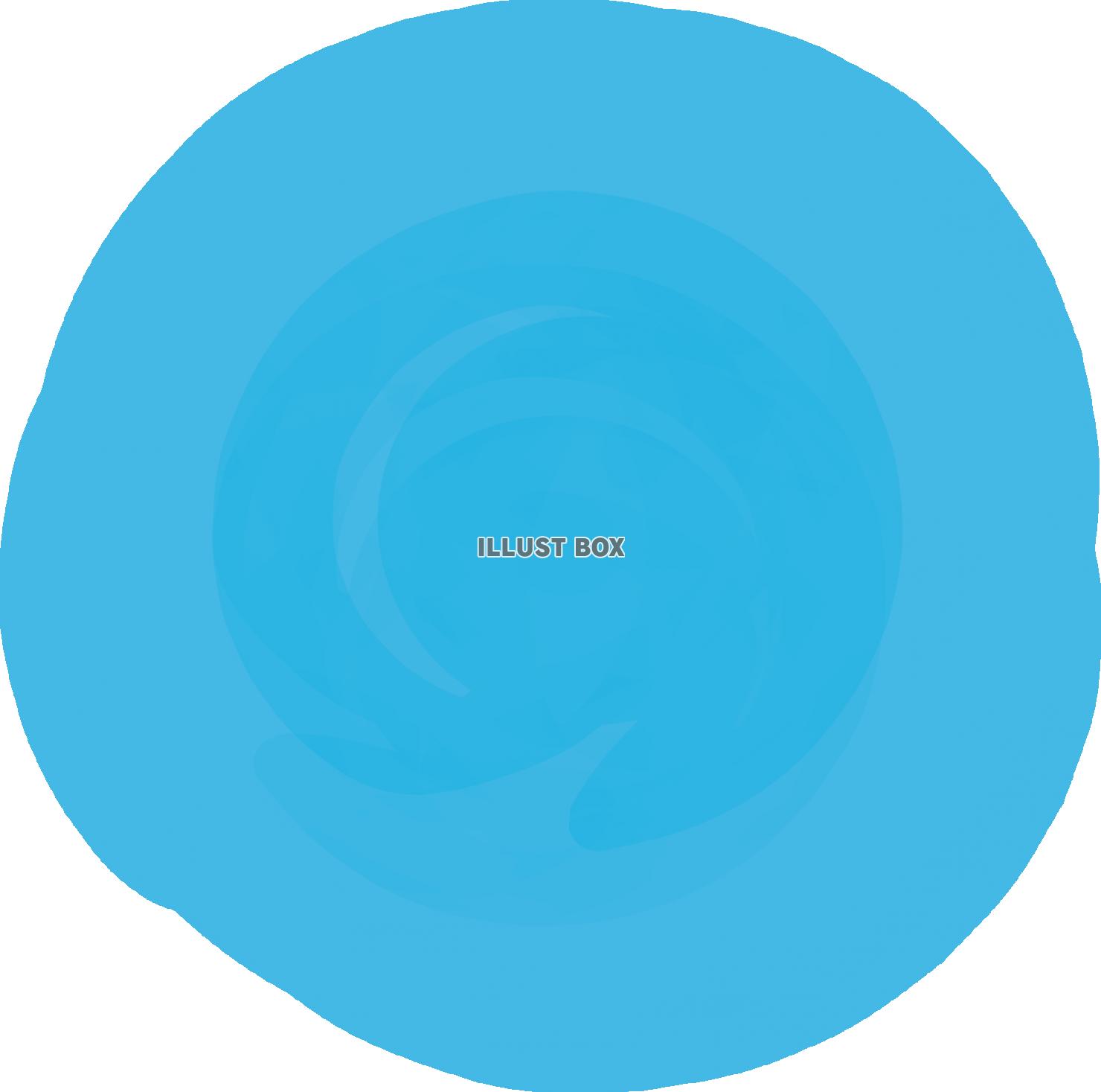 水色水彩飾り背景おしゃれフレーム枠青手描き飾り枠シンプル丸円...