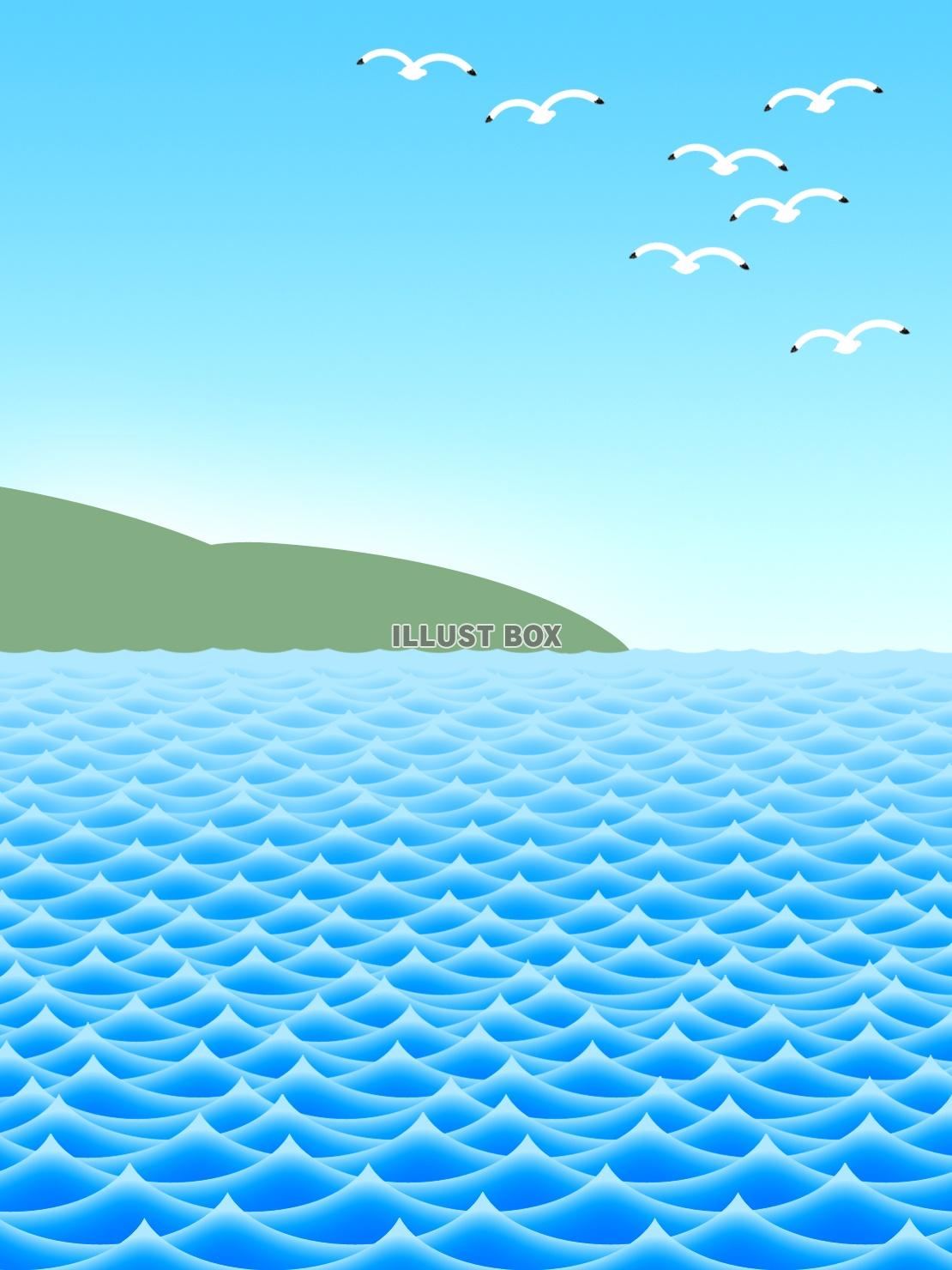 無料イラスト 海面の壁紙画像 波の風景背景素材イラスト