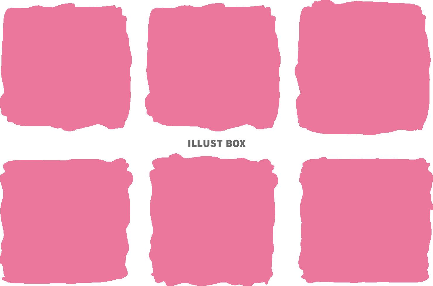 無料イラスト ピンク水彩飾りイラストおしゃれフレーム枠アイコンピンク色手書
