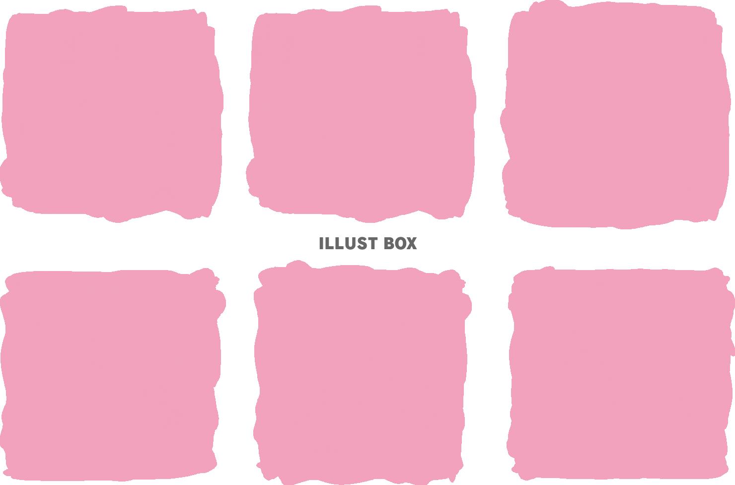 無料イラスト 薄ピンク水彩飾りイラストおしゃれフレーム枠アイコンピンク色手