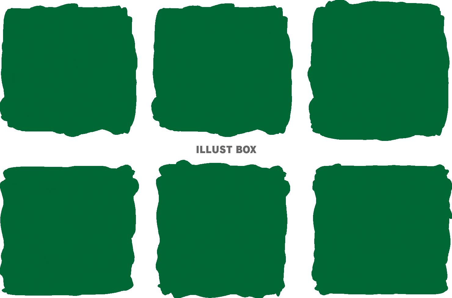 水彩緑飾り枠四角おしゃれフレーム枠緑色手描きアイコンナチュラ...