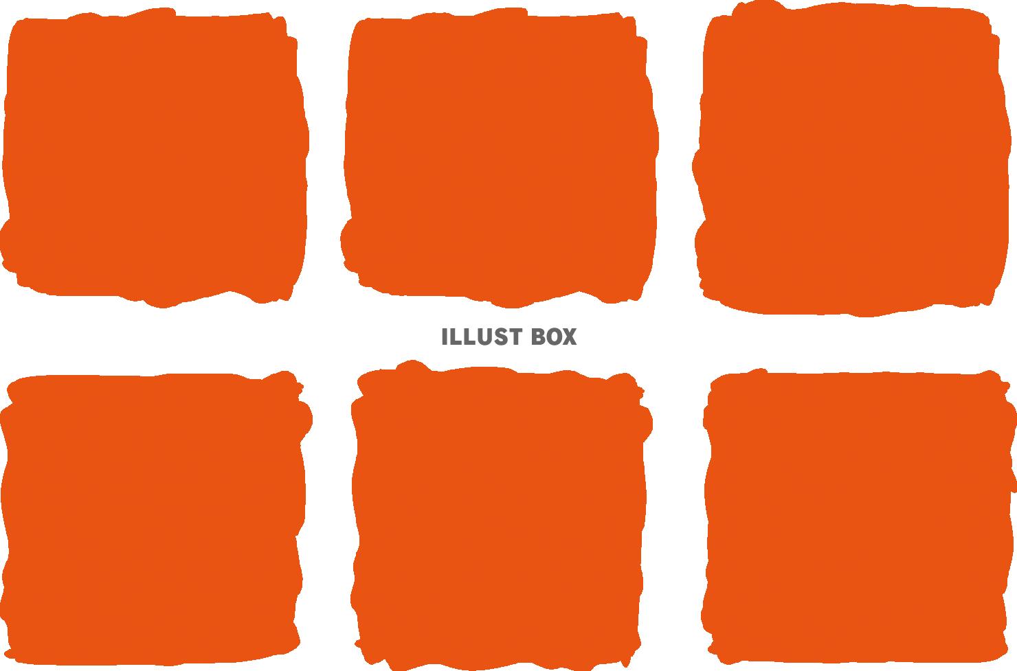 無料イラスト 水彩オレンジおしゃれフレーム枠アイコン飾り四角背景橙かわいい