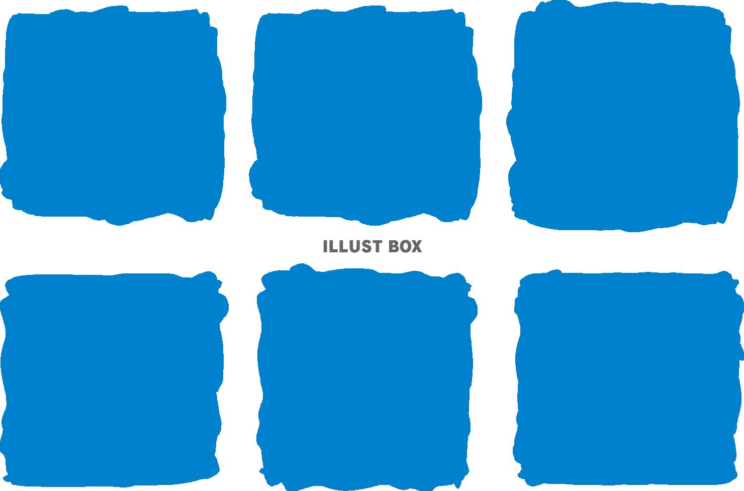 無料イラスト 水彩おしゃれフレーム枠青飾り水色枠背景イラストテクスチャシン
