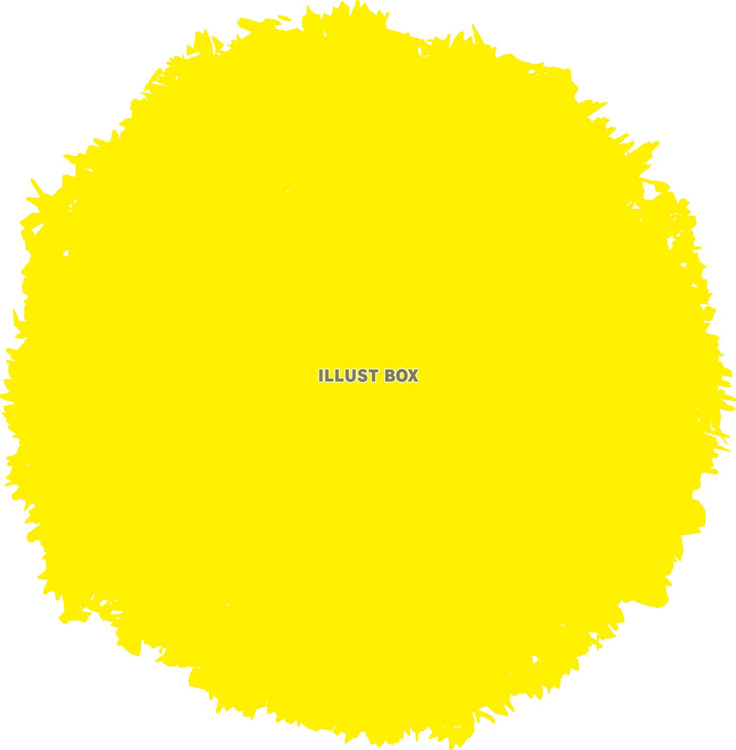 無料イラスト 水彩黄色イラスト枠円飾り丸背景おしゃれフレーム枠