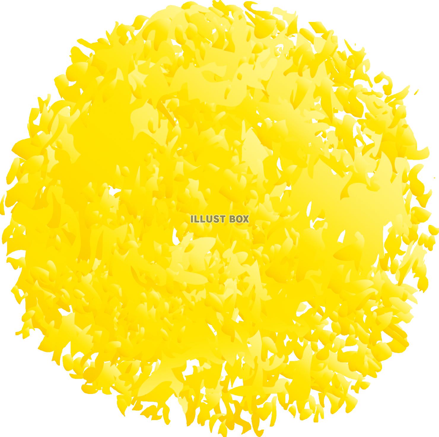 無料イラスト 水彩黄色イラスト枠円飾り丸背景おしゃれフレーム枠アイコン手描