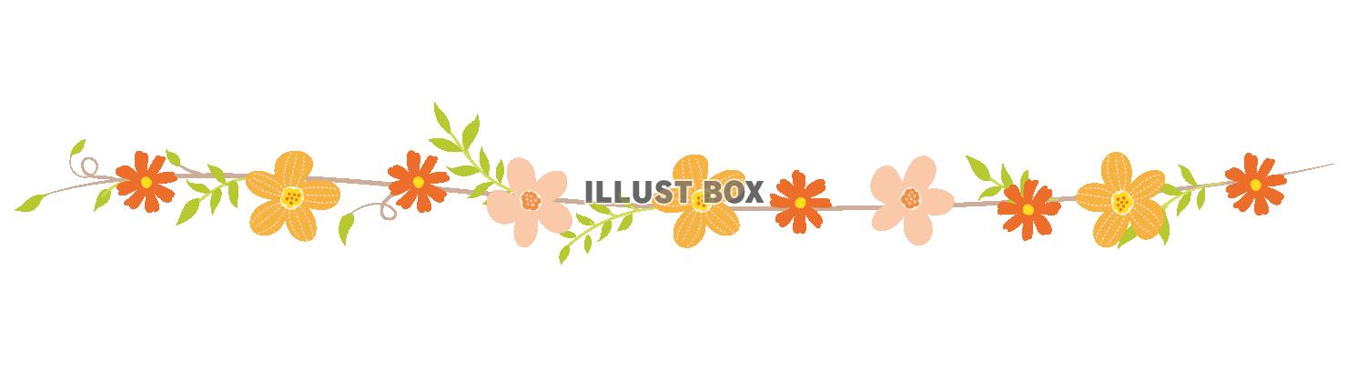 花のライン イラスト無料