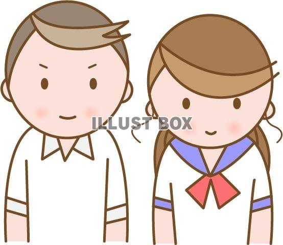 学生男女横並び