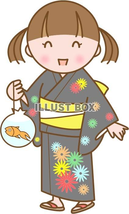 人物の素材 浴衣 イラスト無料