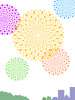 花火の壁紙画像カラフル背景素材イラスト。透過PNG