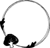 ブロッコリーのリング型のフレーム（モノクロ）