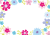 透過・ファンシーなお花のフレーム　ブーケイラスト手書き手描き目立つ派手花植物自然