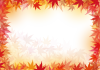 紅葉おしゃれフレーム枠もみじ背景水彩秋楓見出し和和風和柄手書き手描きモミジ10月
