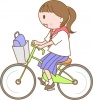 自転車通学をする女子学生