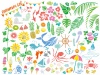 夏イラスト手書きアイコン花動物和風和水彩ひまわり暑中見舞いシルエットシンプル海か