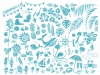 夏イラスト手書きアイコンシルエット花動物和風水彩和ひまわり青暑中見舞いシンプル手