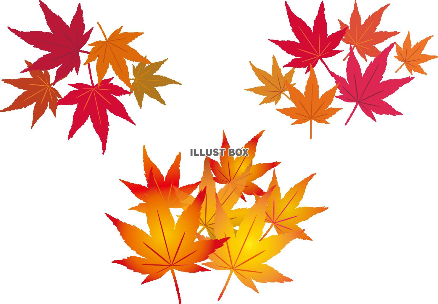 無料イラスト 紅葉もみじ葉飾り葉っぱアイコン和秋モミジシンプル和風シルエッ