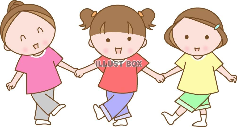 無料イラスト ダンスをする子どもたち