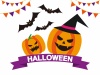 ハロウィン　かぼちゃ　蝙蝠　リボン