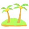 椰子の木の島　透過png